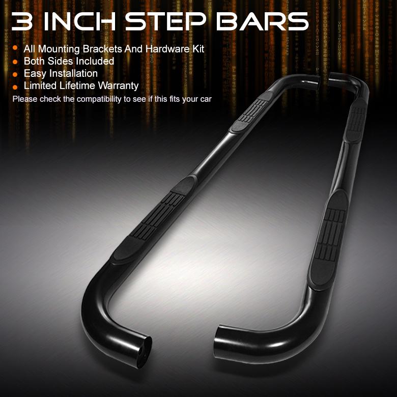 00-13 suburban yukon 02-13 avalanche escalade 3" black side step bar nerf bars