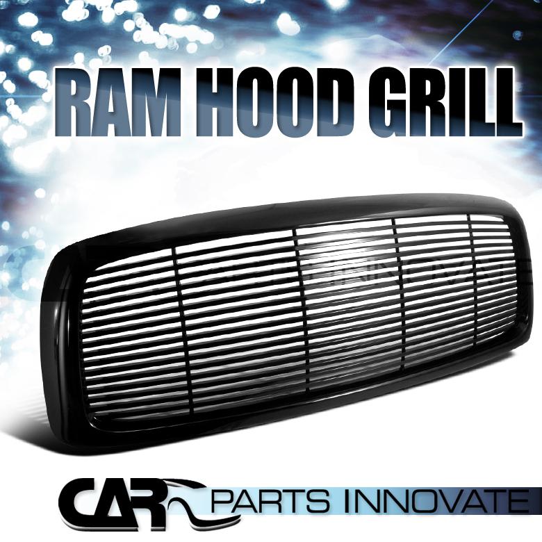 02-05 ram 1500 03-05 ram 2500 3500 black billet front hood grill grille