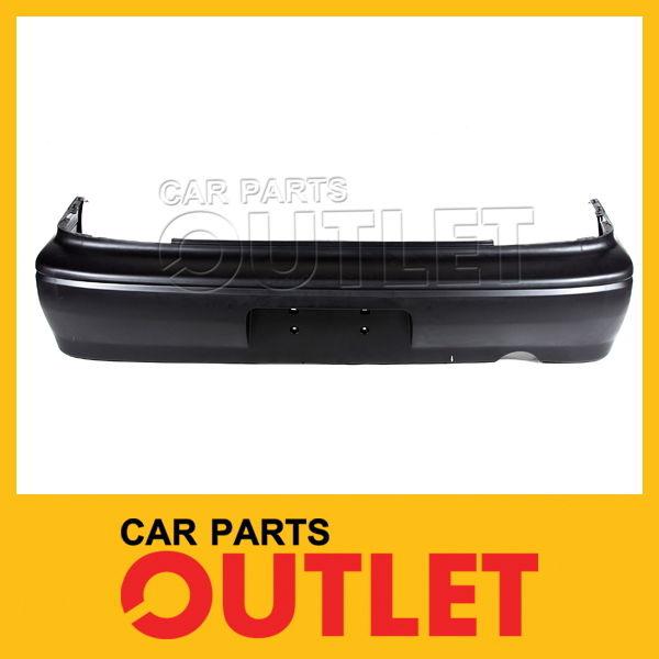 2002-2003 mits lancer es rear bumper matte black plastic smooth cover non primed