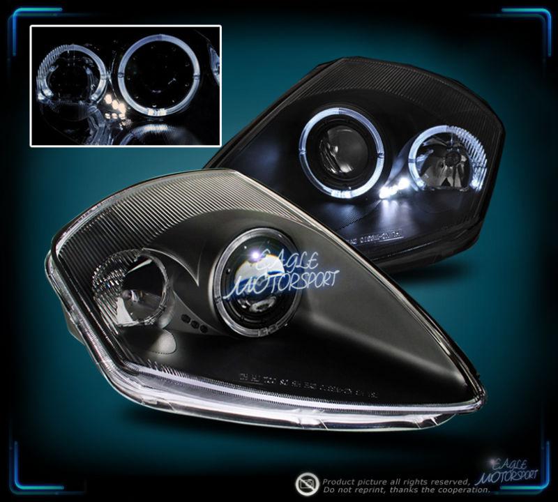 2000-2005 mits eclipse rs/gt blk dual halo projector headlights pair 01 02 03