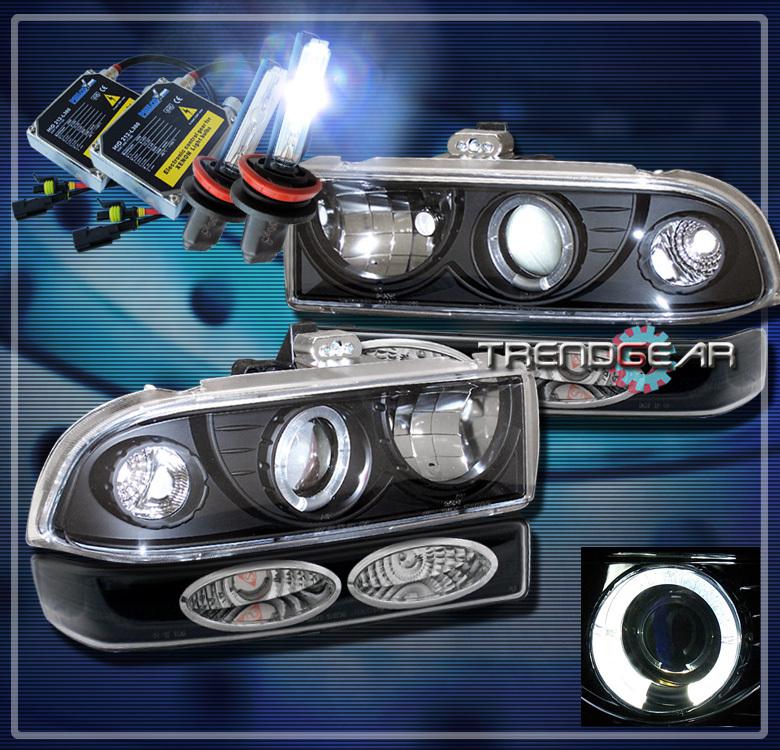 98-04 chevy blazer s10 halo projector head lights+bumper+hid signal black 99 00