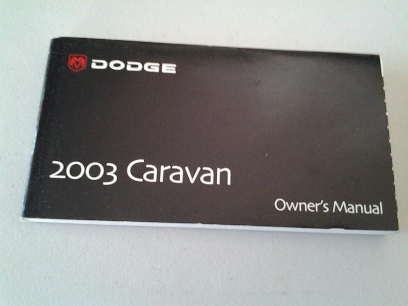 2003 dodge caravan  owner's manual