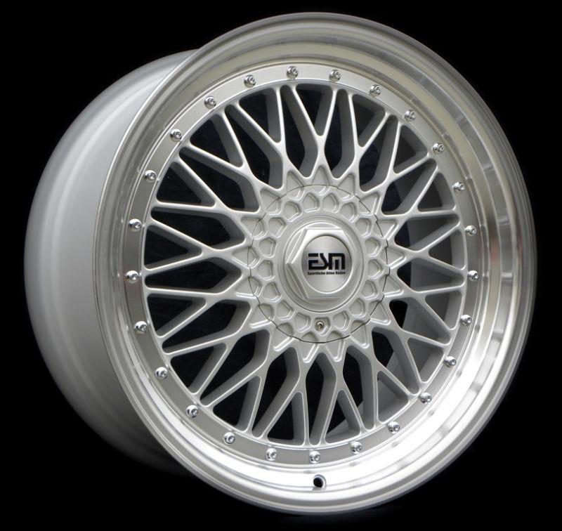 Silver 19" rs style wheels 19x8.5 19x9.5 5x100 5x112 esm 002r audi