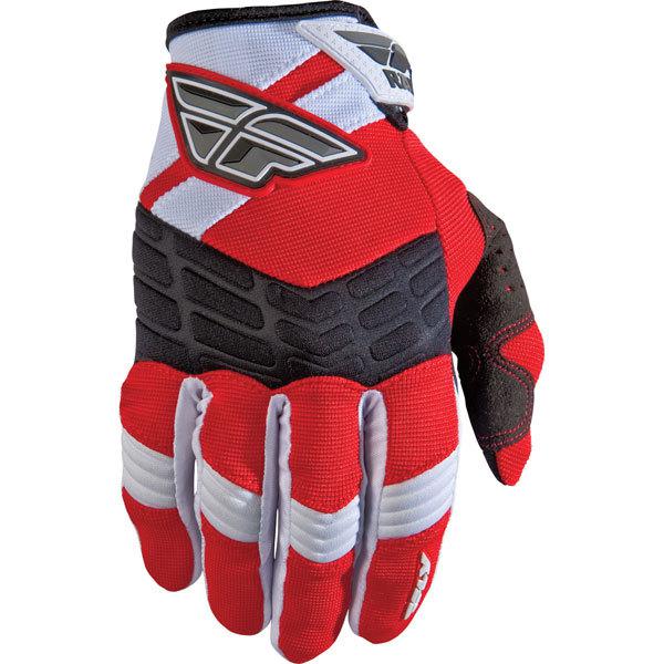 Red/white 6 fly racing f-16 race youth gloves