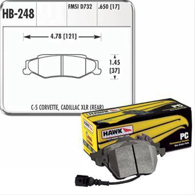 Hawk performance brake pads ceramic performance ceramic rear cadillac chevy xlr