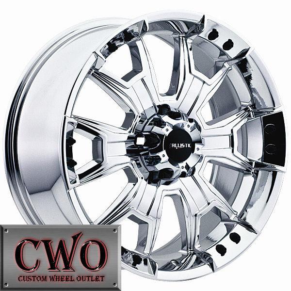 22 chrome ballistic havoc wheels rims 8x180 8 lug gmc chevy 2500 2500hd new