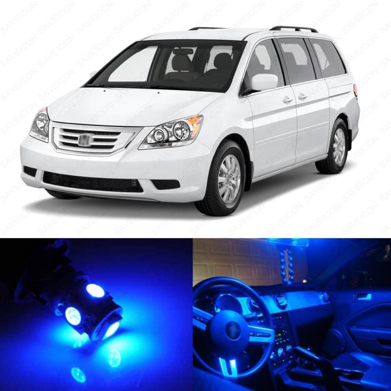 13 x blue led lights interior package kit for honda odyssey 2005 - 2010