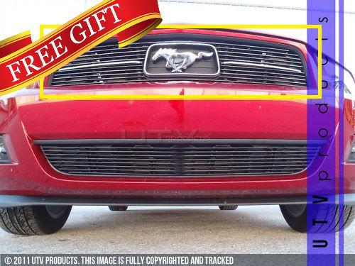 2010 - 2012 ford mustang v6 w/ pony package billet grille black 2pc upper 10 11