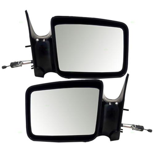 New pair set manual remote side mirror glass housing dodge chrysler plymouth