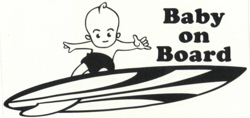 Baby on board boy black hawaii safety vinyl sticker car truck boat decal s192