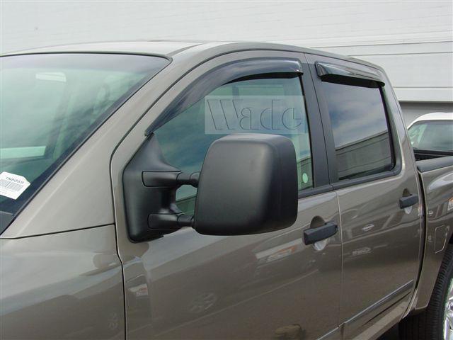 Nissan titan crew cab 2004 - 2013 tape-on wind deflectors vent visor shade guard