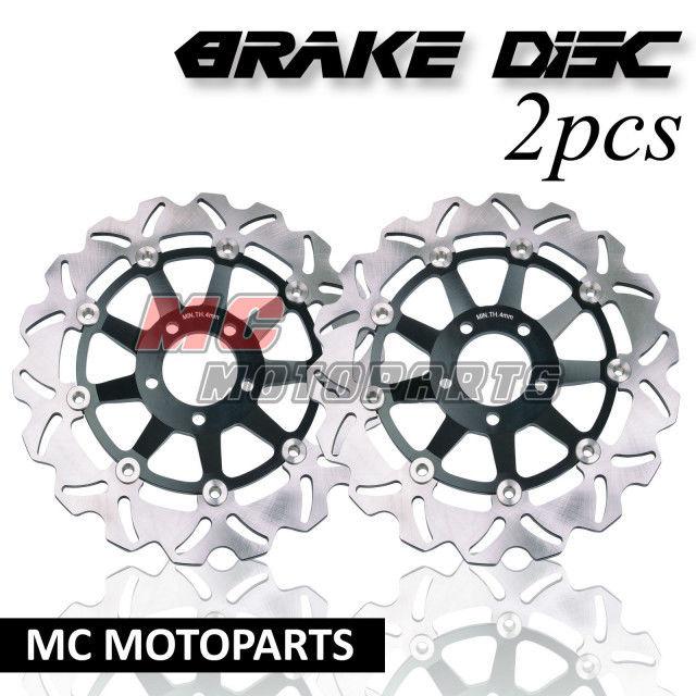 Black front brake disc rotor kawasaki gpz 1100 zx 1100 zx 1995 96 97 1998