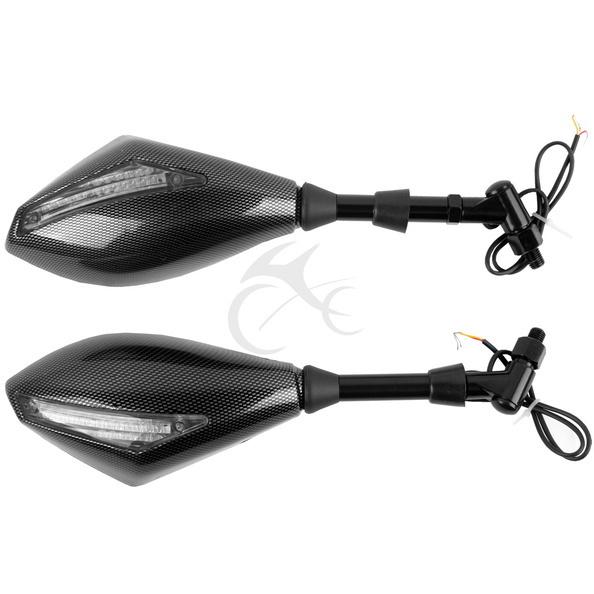 Carbon fiber  led integrated turn signal mirrors for yamaha fz6r fzr250 fzr2r0 