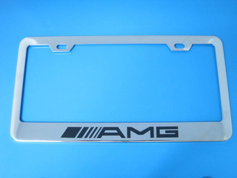 Mercedes- benz amg superior chrome license frame + screw caps