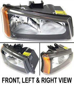 Clear lens new head lamp with bulbs right hand chevy full size pickup halogen rh