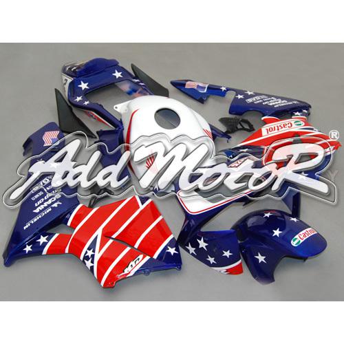 Injection molded fit 2003 2004 cbr600rr 03 04 red blue castrol fairing 63n15