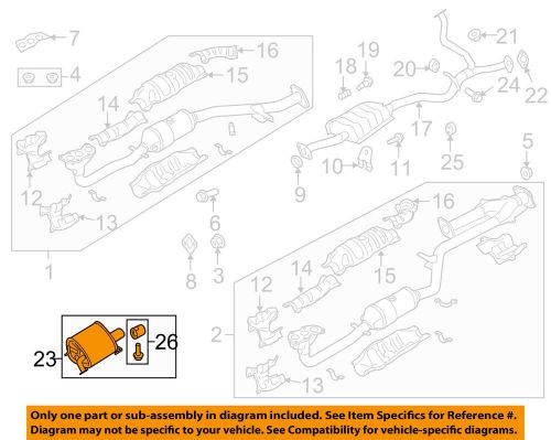 Subaru oem 2015 legacy 3.6l-h6-muffler 44300al06a