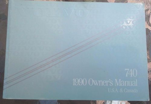 Volvo 740 1990 owner&#039;s manual u.s.a &amp; canada