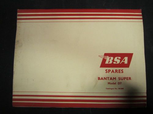 Original bsa bantam super model d7 spare parts book catalog manual #5566a