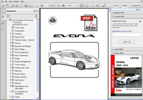 Lotus evora factory service repair workshop manual + circuit diagrams