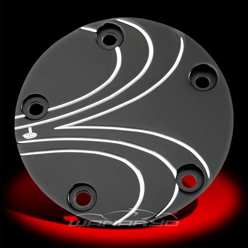 Waterfalls points cover, black for 99-newer twin cam harleys