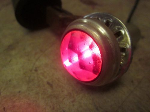 Vintage dash panel instrument gauge pilot light red glass rat rod hot rod scta