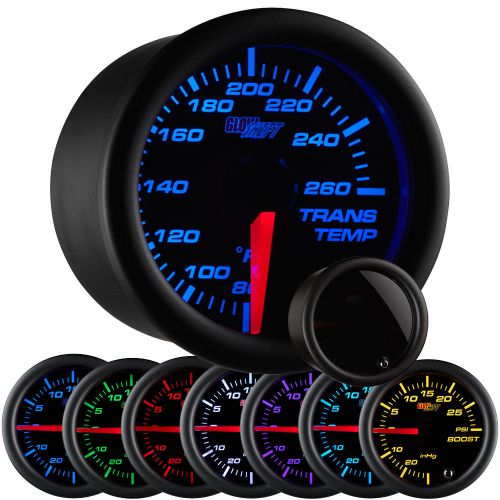 52mm glowshift smoked 7 color led trans temp temp gauge meter kit w sending unit