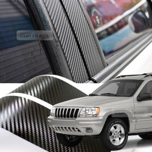 Carbon black b+c pillar post decal sticker 10p for jeep 2005-2011 grand cherokee