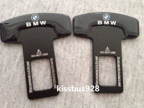 2pcs/set aluminum alloy seat belt buckles emblem stop alarm for bmw &amp; logo