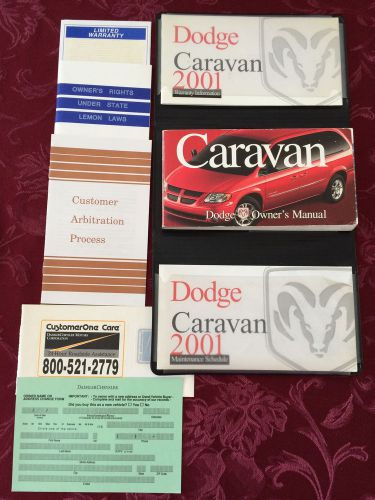 Caravan minivan 01 2001 dodge owners manual set with case-free shipping