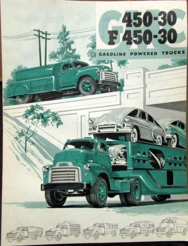 1954 gmc gas power truck model 450 30 &amp; f 450 30 original sales brochure folder