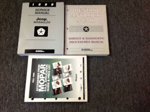 1999 mopar jeep wrangler service shop repair workshop manual oem 99 set w lots