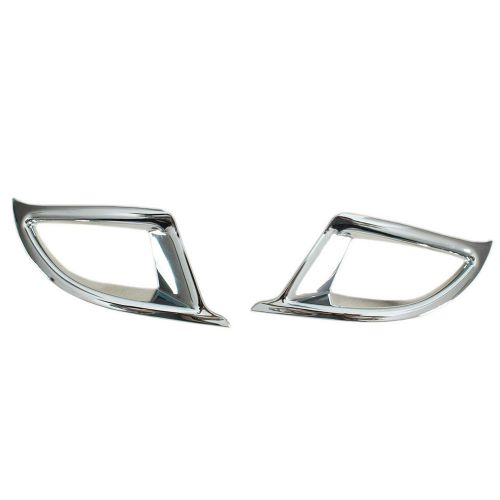 Chrome pair rear fog light lamp cover trim for 2014 2015 hatchback