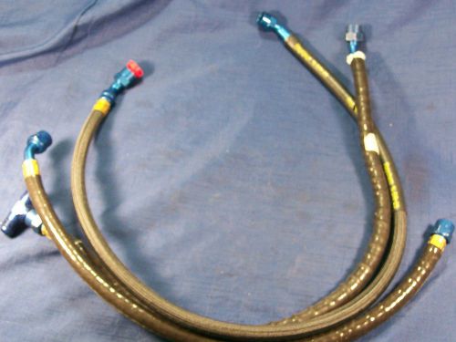 Nascar lot of 3 nomex braided light weight racing hoses an-8