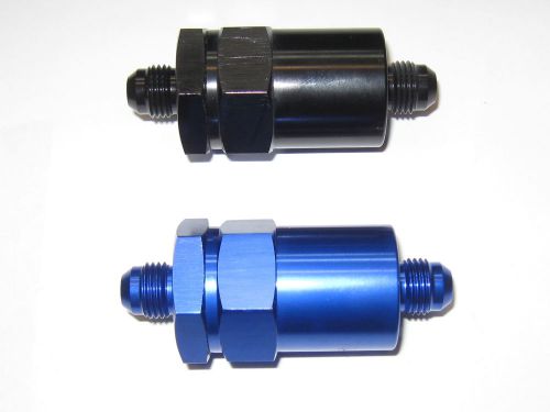 -06an male in-line fuel filter,cleanable element , blue or black anodized alum