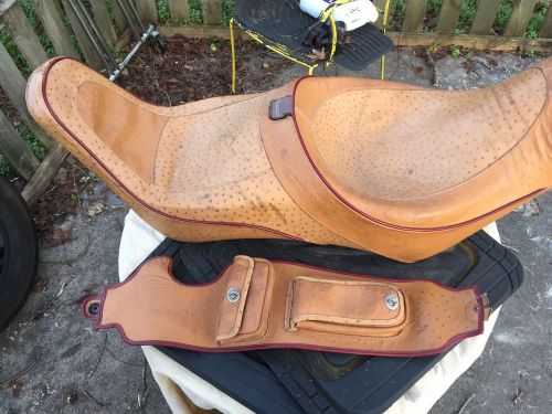 1985 honda shadow custom corbin seat brown tan ostrich skin with tank strap