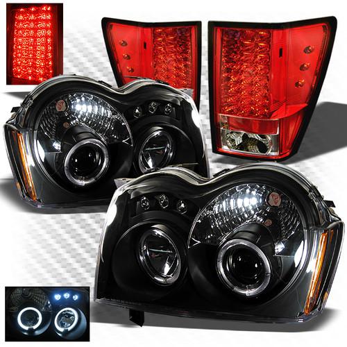 05-06 grand cherokee black pro headlights + r/c philips-led perform tail lights