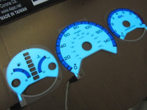 1998-2002 honda accord 4 cyl automatic trans white glow gauges green &amp; blue