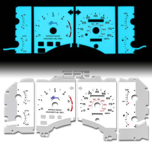 Indiglo glow gauge+harness white face for 1990-1993 ford mustang lx 2.3l 85mph