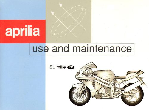 2000 aprilia sl mille motorcycle owners manual -aprilia sl mille