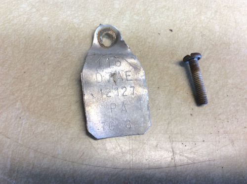 1977 ford mercury 8 cylinder distributor tag &amp; screw d7ae-12127-pa