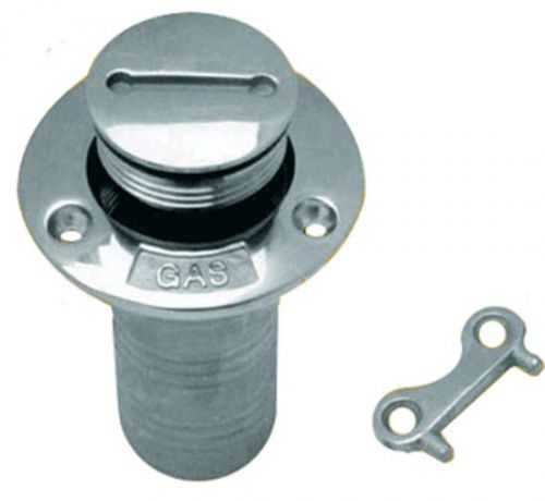 Stainless steel gas fill deck plate for 1-1/2&#034; hose