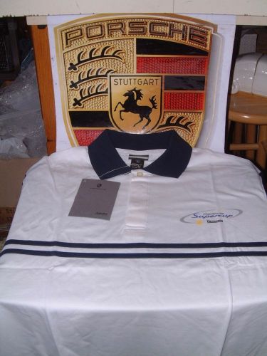 Porsche design men&#039;s nos 2004 supercup polo shirt in white. usa l = euro xl.