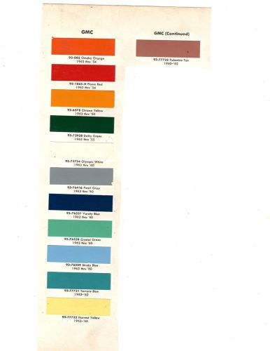 1954 1955 1956 1957 - 1961 1962 1963 1964 gmc truck paint chips dupont 63bk12pc3