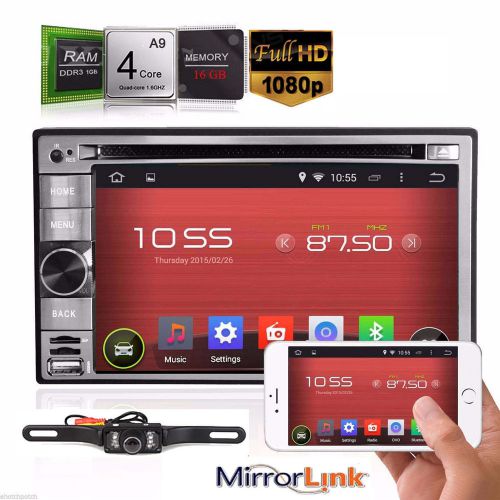 Android 4.4 quad core 6.2&#034; gps car dvd player radio bt wifi mirror link +camera