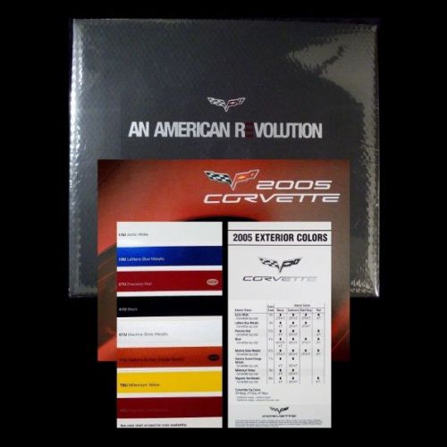 Corvette 2005 dealer book + dvd + c6 brochure + chart - ls2 chevrolet - 6.0l 364