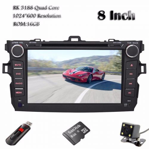 Android 4.4 quad core 1024x600 car dvd gps navi radio for toyota corolla 2007-11