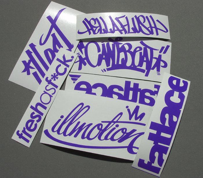 Illest fatlace hella canibeat stickers decals jdm drift  6 inchs 7 pcs.purple*98
