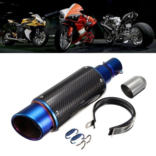 Motorcycle gloss carbon fiber exhaust muffler pipe silencer system bike 38-51mm