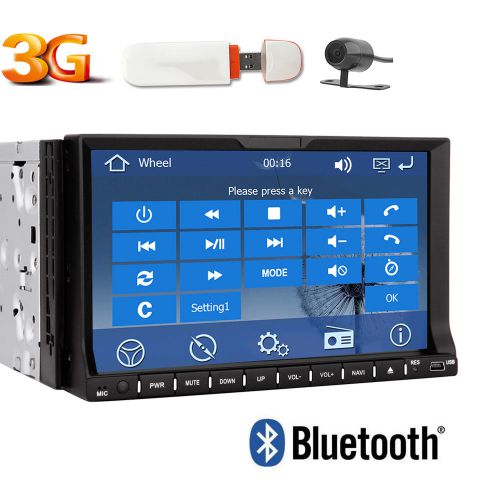 Car gps navigation double din head unit built-in mic subwoofer eq ipod 3g camera